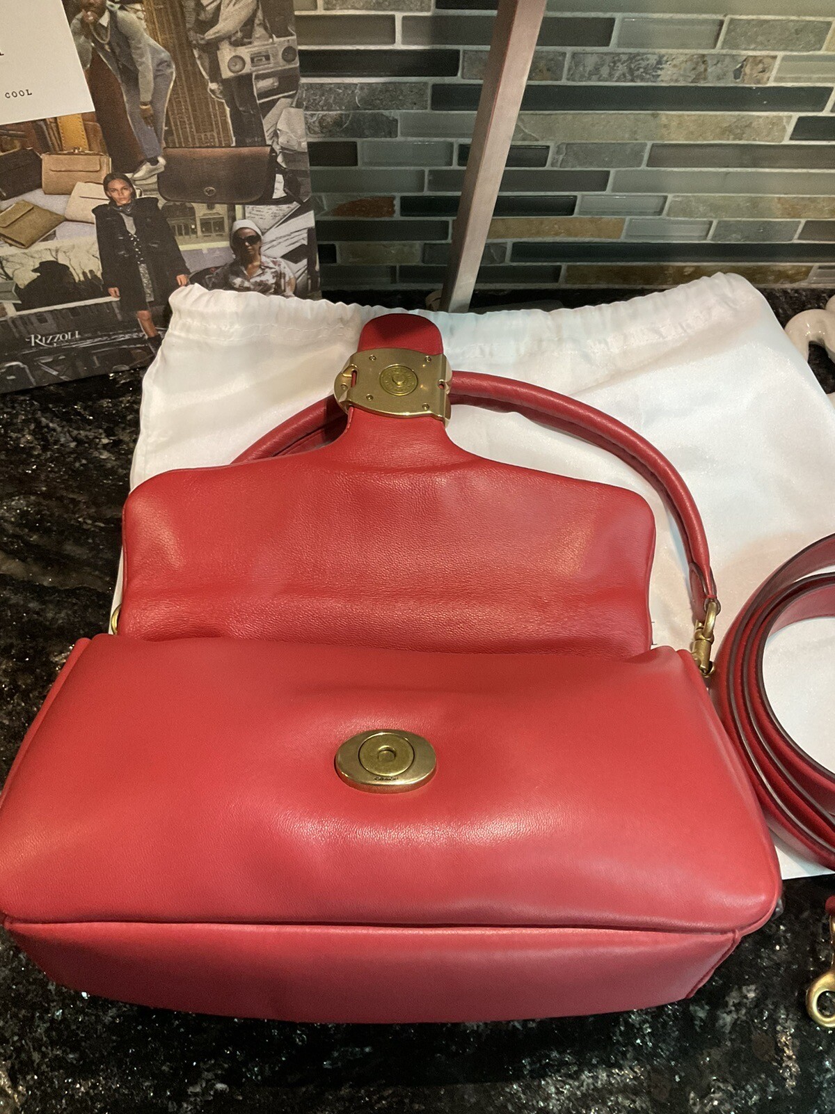 COACH Pillow Tabby Shoulder Bag Crossbody 26 Leather C0772 Apple Red image 8