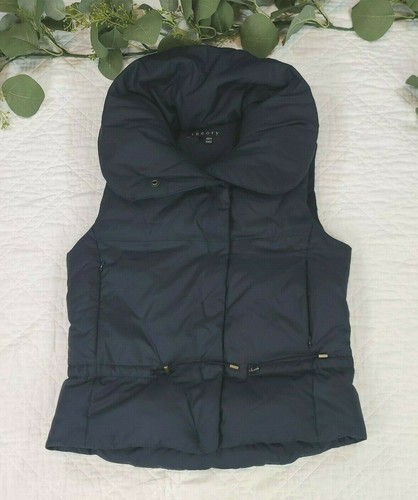 Theory Womens Blue Puffer Goose Down 