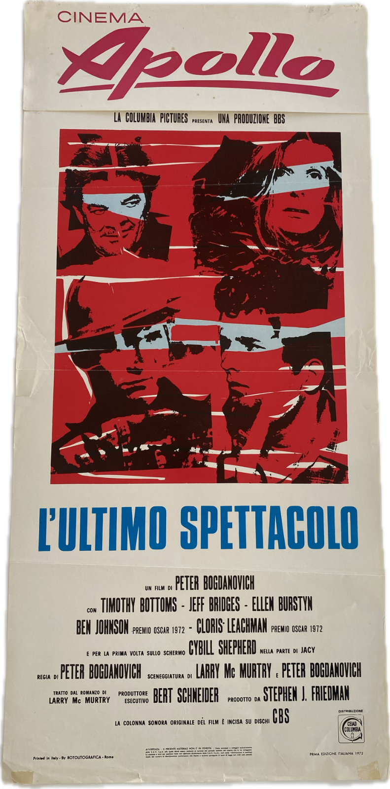 Locandina originale film L'ultimo spettacolo (1972) - Regia di Peter Bogdanovich