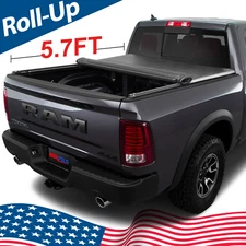 Soft Roll-Up Bed Tonneau Cover for 2019-2025 Ram 1500 5.7FT Truck Bed w/o RamBox