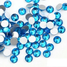 288 720 1440p Capri Blue Non Hotfix FlatBack Rhinestones Nail Art Crystal Stones