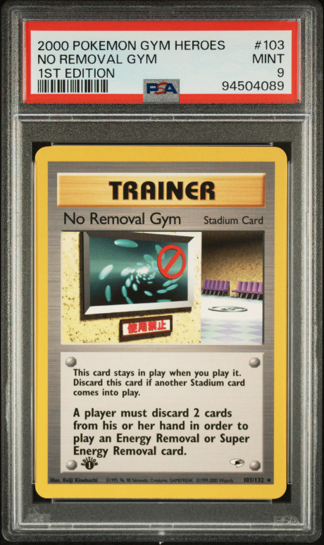 2000 Gym Heroes #103 No Removal Gym 1st Edition PSA 9 Mint Rare Pokemon
