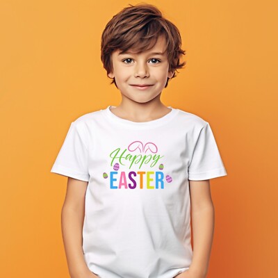 Frohe Osterei T-Shirt cool bedruckt süß Hase Ei Kinder Geschenk Kurzarm Tops