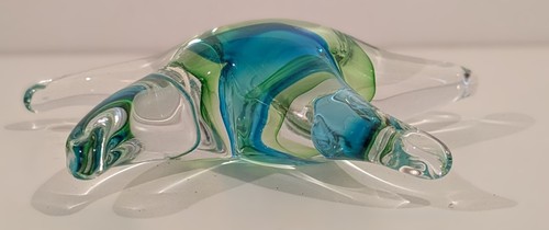 Blown Glass Starfish Paperweight Green/Blue Art Glass Marine Life Coastal Cottag - Picture 6 of 10