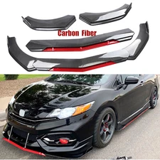 Front Bumper Lip Splitter Body Kit Spoiler For 2001-23 Honda Civic Carbon Fiber