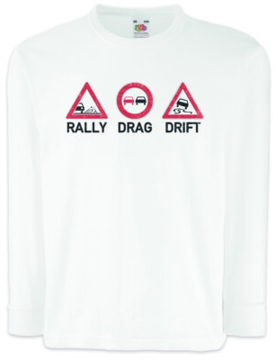 Rally Drag Drift Kinder Langarm T-Shirt Race Racing car Driver Petrol Head Fun