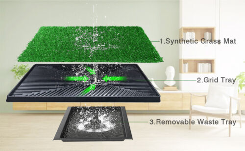 Indoor Dog Pet Potty Zoom Training Portable Grass Mat Toilet Large Loo Pad Tray - Picture 3 of 13