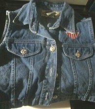 Vintage kid's Denim Sonoma Jeans USA Vest -size 4-5 -NICE