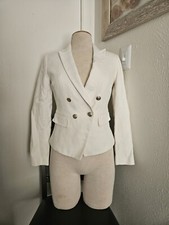 WHITE HOUSE BLACK MARKET Bandage Jacket Blaze Women White Rayon S EUC