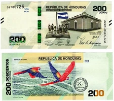 2021 Honduras 200 Honduran Lempiras Banknote P105 UNC Commemorative
