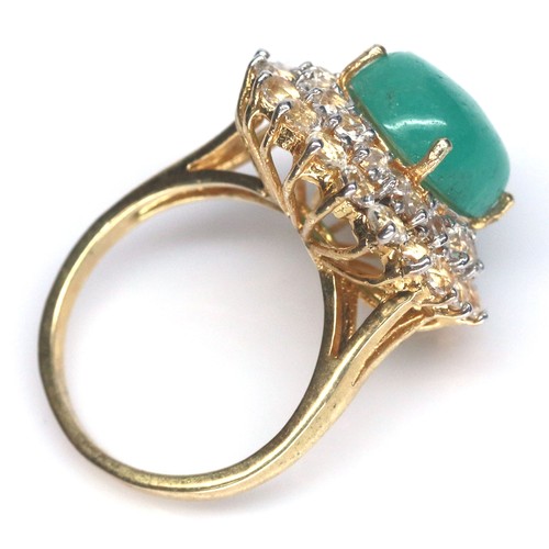 Unheated Gemstone Green Chrysoberyl & White Zircon Ring 925 Silver Size 6.75 - Picture 3 of 4