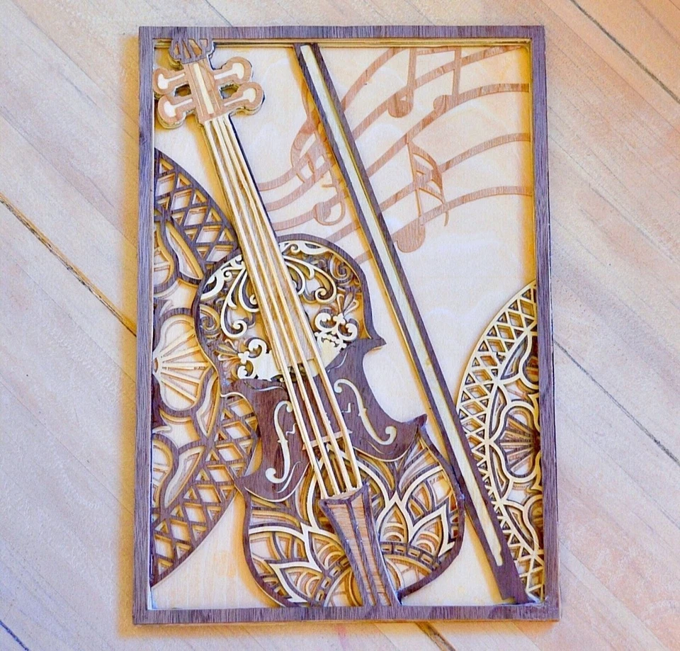 Multi Layerd Violin Mandala wall Mounted Gift Item - Image 3 of 4