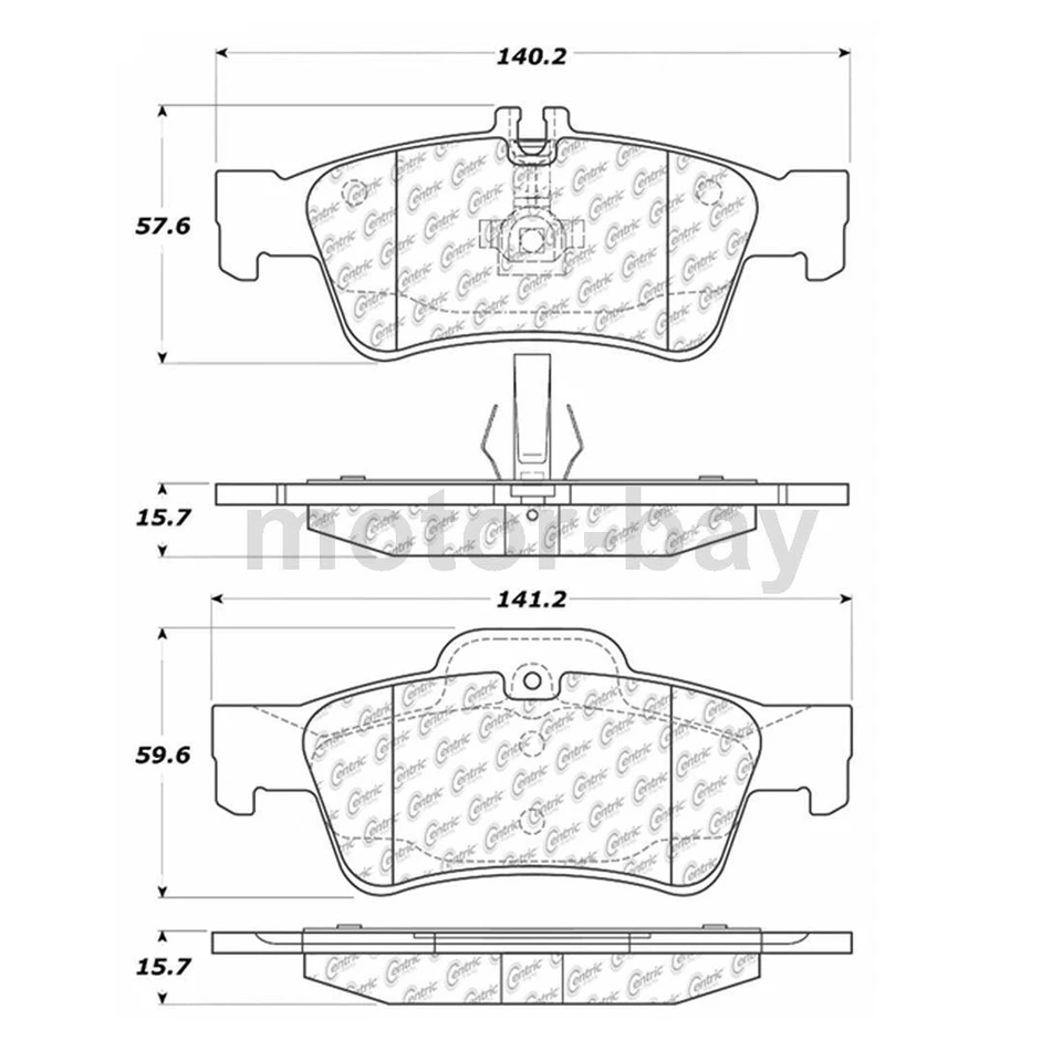 Juego de pastillas de freno delanteras traseras centradas para Mercedes-Benz E250 2014 2015 2016 Foto 3 de 4
