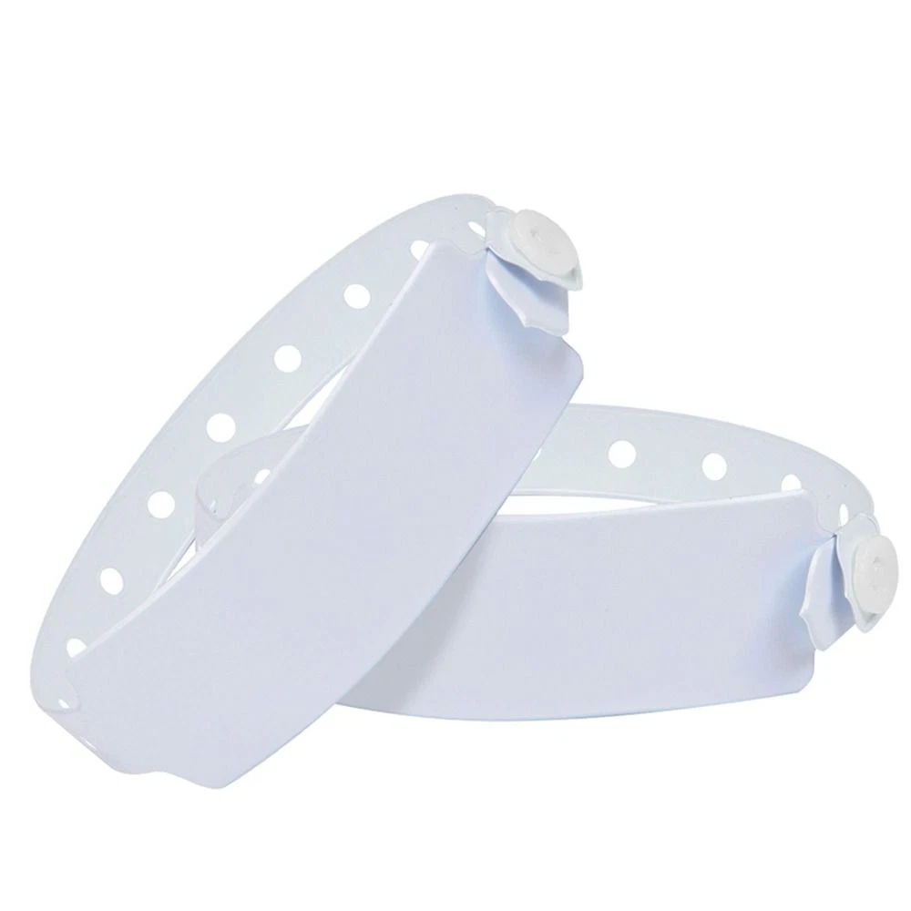 100 Pcs White Wristbands Plastic ID Wristband Identification Bands