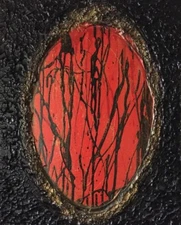 MIRROR MIRROR ON THE WALL Abstract Mixed Media Painting 20"x16" Julia Garcia 