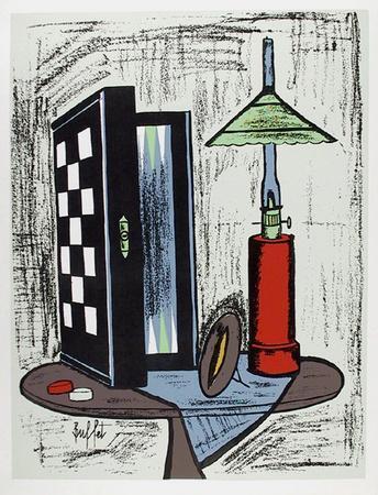 Bernard Buffet Game Table Plate Signed Offset Lithograph - Picture 1 of 1