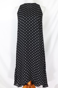 black and white polka dot shift dress