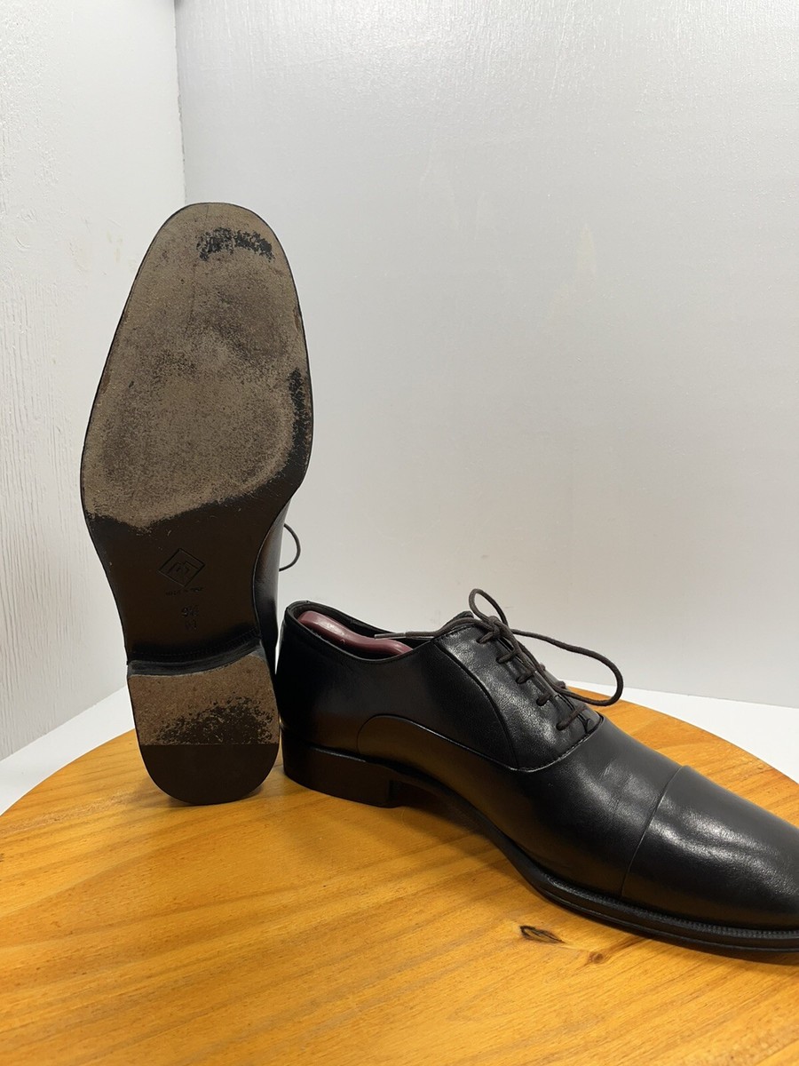 Monte Rosso Black Leather Cap Toe Oxford Dress Shoes Men display picture 3