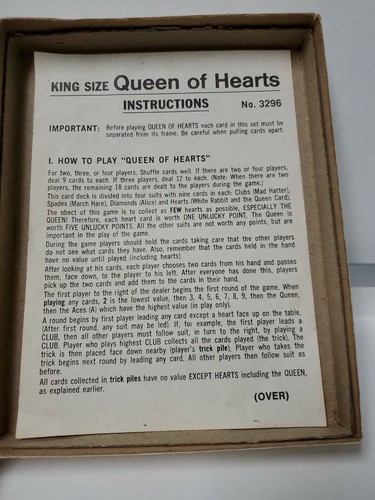vintage King Size Queen of Hearts card game Walt Disney Collectable Antique - Picture 5 of 12
