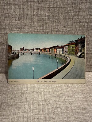 postcard PISA Lung Arno Regio (From photo. Brogi) ANTIQUE