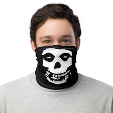 Neck Gaiter SKULL Custom Design Black & White Face Mask Style & Safety Free Ship