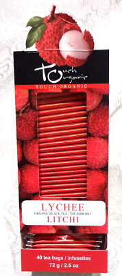 Touch Organic LYCHEE BLACK Tea Bags, 40 Bags, 2.5 oz