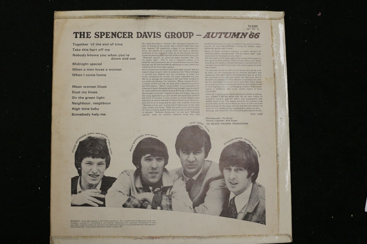 The Spencer Davis Group Autumn 66 TL.5359 1966 Fontana Record Mono