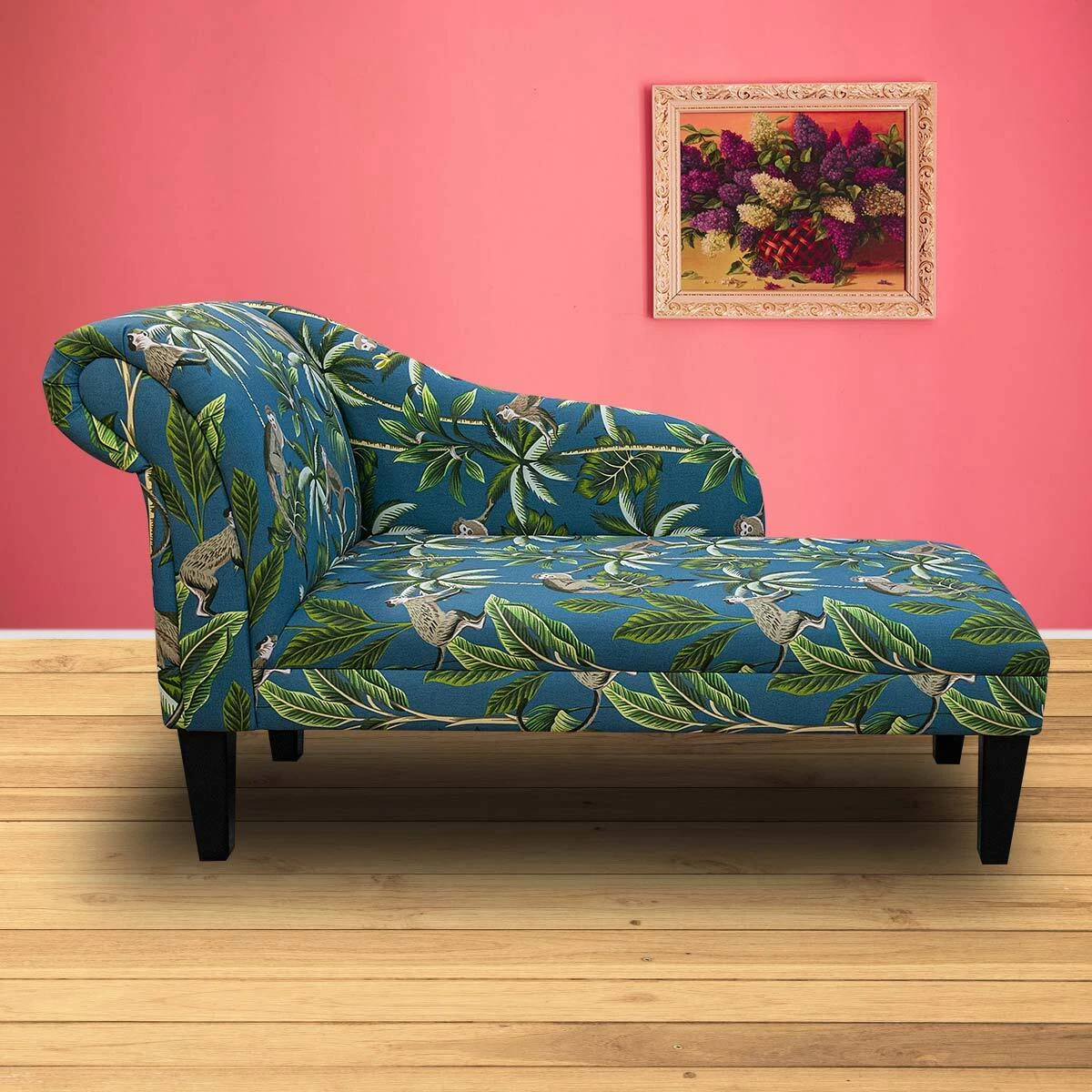 Blue printed sofa deals