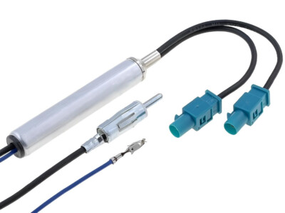 Antennenadapter 2 FAKRA Doppel auf DIN mit Phantomeinspeisung SEAT SKODA VW