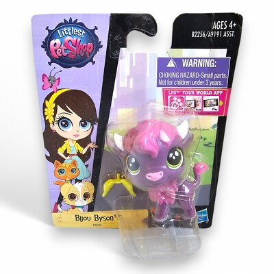 Hasbro Littlest Pet Shop #3890 Bijou Byson Bison Purple Green Eyes New LPS 2014