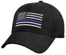 Kids Thin Blue Line Baseball Hat - Kid's Mid-Low Profile TBL Black Tactical Cap