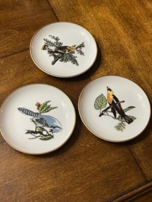 Vintage Fitz & Floyd Nieman Marcus 4'' Bird Plates set of 3