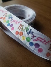 grosgrain ribbon 10yds birthday girl theme 7/8" wide