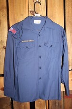 Boy Scouts of America BSA Youth Shirt Large Blue Cub Long SLeeve