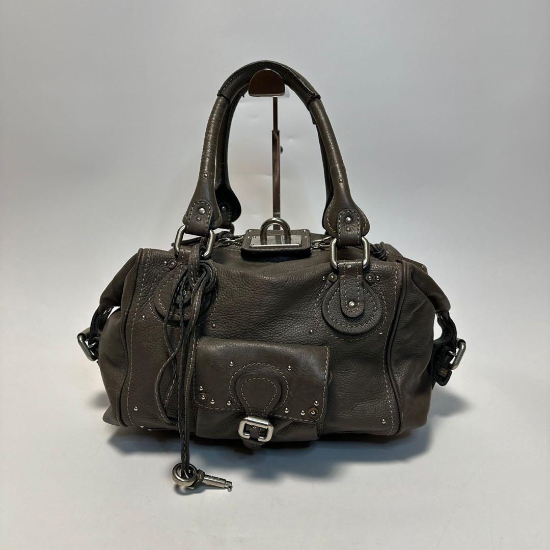 Chloe Paddington Handbag Black Leather Gold Padlock Key