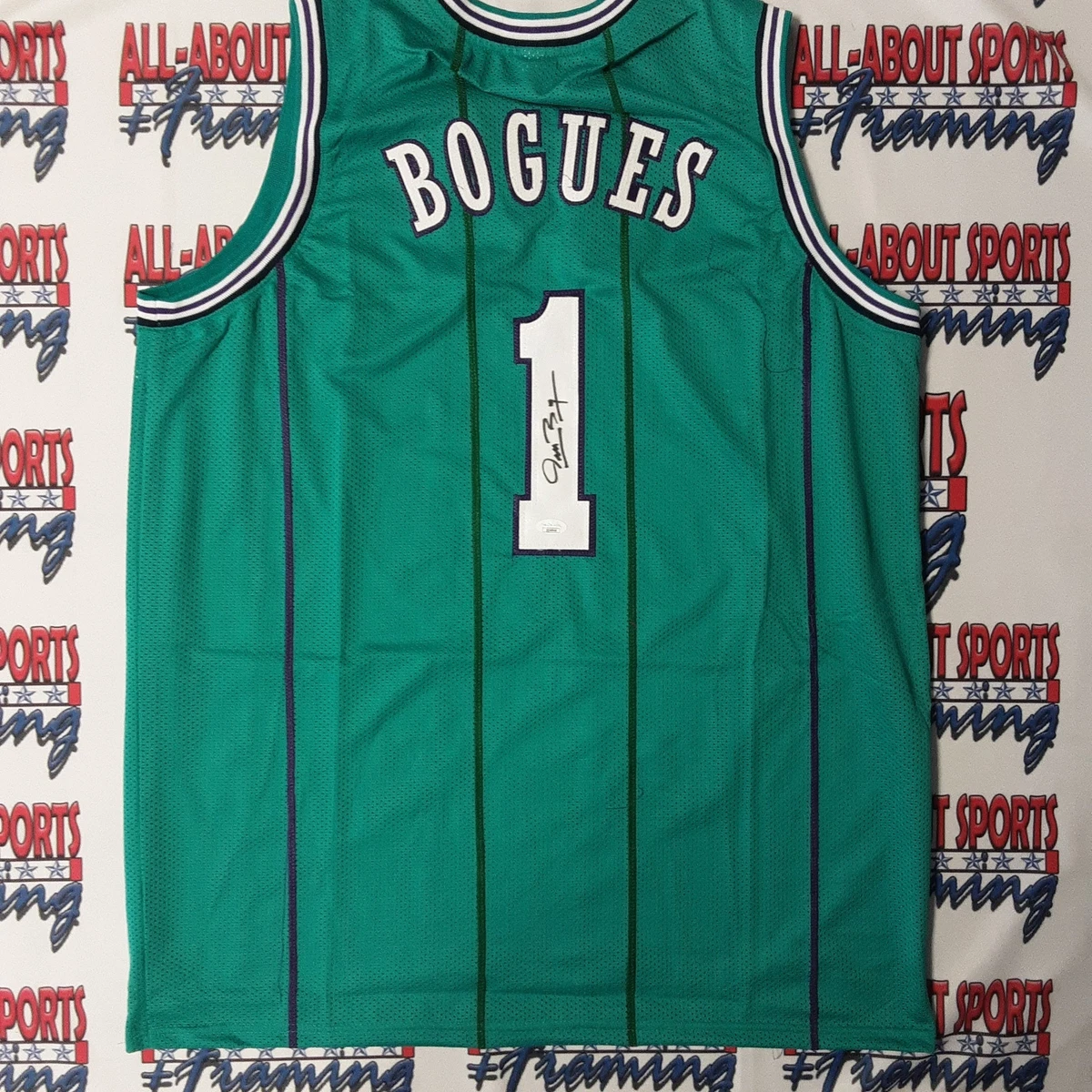 Muggsy Bogues Signed Charlotte Pro Blue Basketball Jersey (JSA)