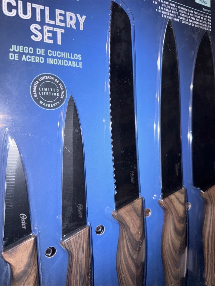 Juego de cubiertos de cuchillos Oster de acero inoxidable de 5 piezas nuevo Foto 3 de 4