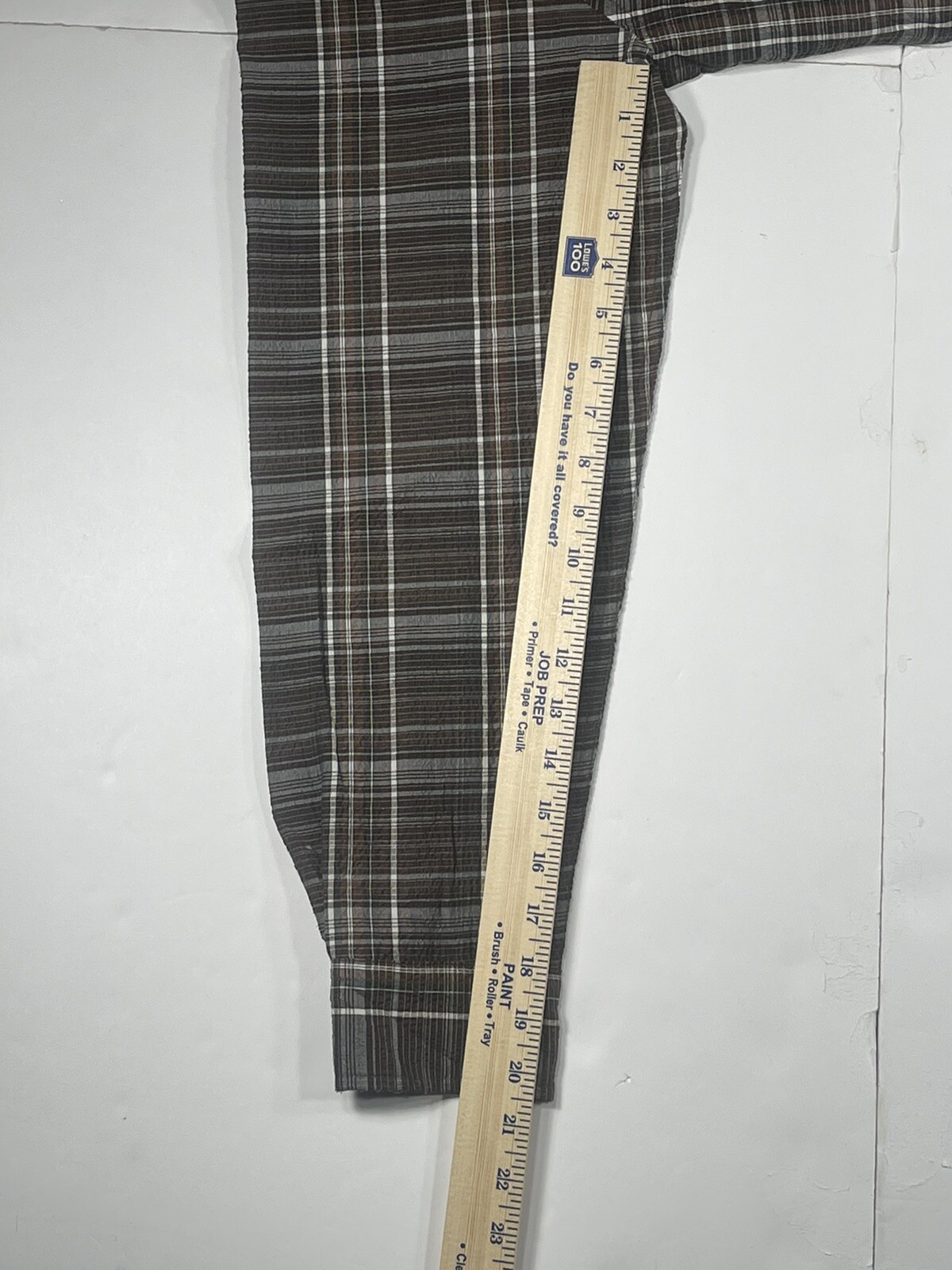 Basic Editions Plaid Long Sleeve Button Front Fla… - image 8