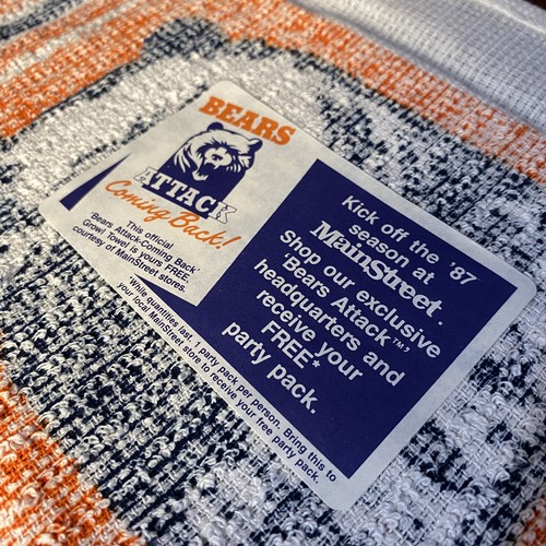Chicago Bears 1987 Bears Attack 16x14 inches Vintage Football Rally Towel - Picture 8 of 8