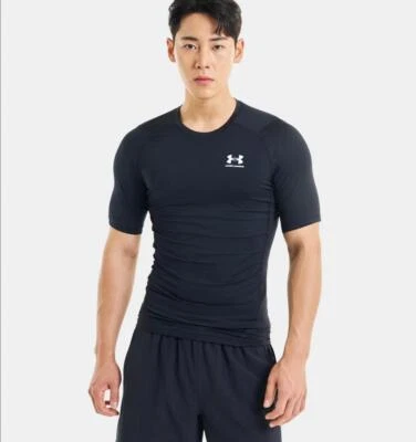 Under Armour T-Shirt Homme À Manches Courtes HeatGear® - 001 (Noir/Blanc) - Photo 1/4