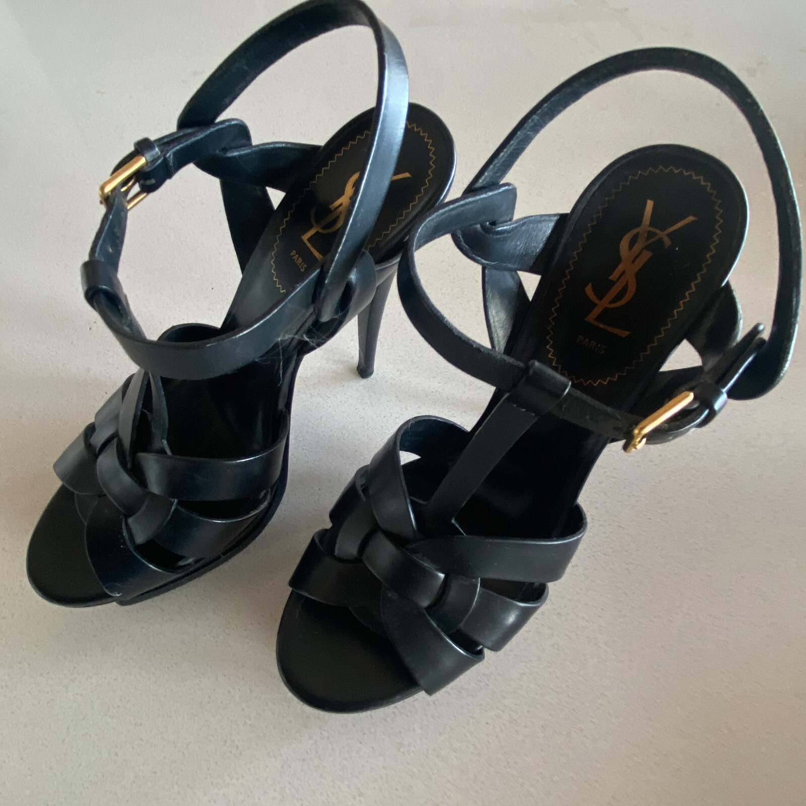 SAINT LAURENT YSL Tribute Platform tacco nero taglia 39