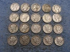 20 SILVER MERCURY DIMES WITH DATES lot s