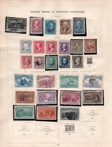 US 1869-1893 Collection on TWO album pages - Picture 2 of 2