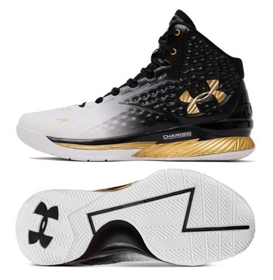 Under Armour Curry 1 Retro MVP 2022 Shoes, Black/White/Gold
