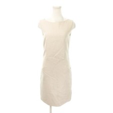PRADA Mini Dress Sleeveless Straight Angora Blend Switch 38 XS Greige Women's