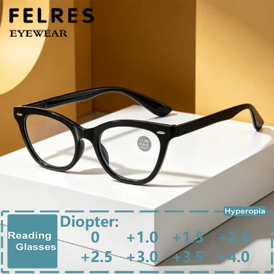 Damen Katzenauge Anti Blaulicht Lesebrille Federscharnier Mode Brille Gestell - Bild 1 von 4