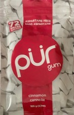 PUR Xylitol Chewing Gum Cinnamon  72 Pieces, 1 Pack  Sugarless Vegan