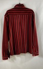 Kenneth Cole Men's Y2K Red Black Striped Velour Button Up Shirt Sz XL — photo 2