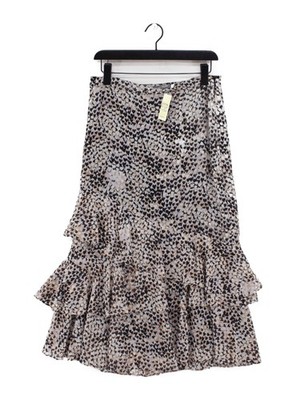 Neuwertiger Samt Damen Midi Rock UK 12 Multi 100% Polyester A-Linie