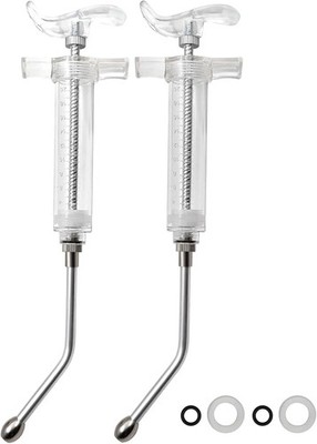 2 pcs Reusable Goats Syringe for Goat, 2 Drench Nozzle Adjustable Dosage... 